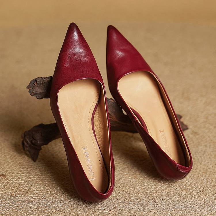 Chaussures à talons en cuir véritable de qualité Anok