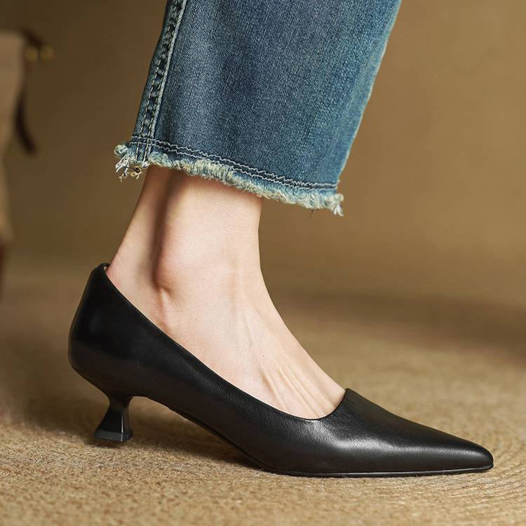 Chaussures à talons en cuir véritable de qualité Anok