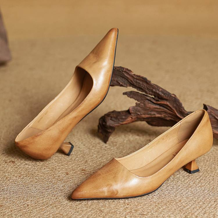 Chaussures à talons en cuir véritable de qualité Anok