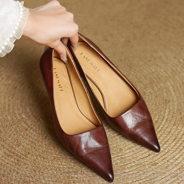 Chaussures à talons en cuir véritable de qualité Anok