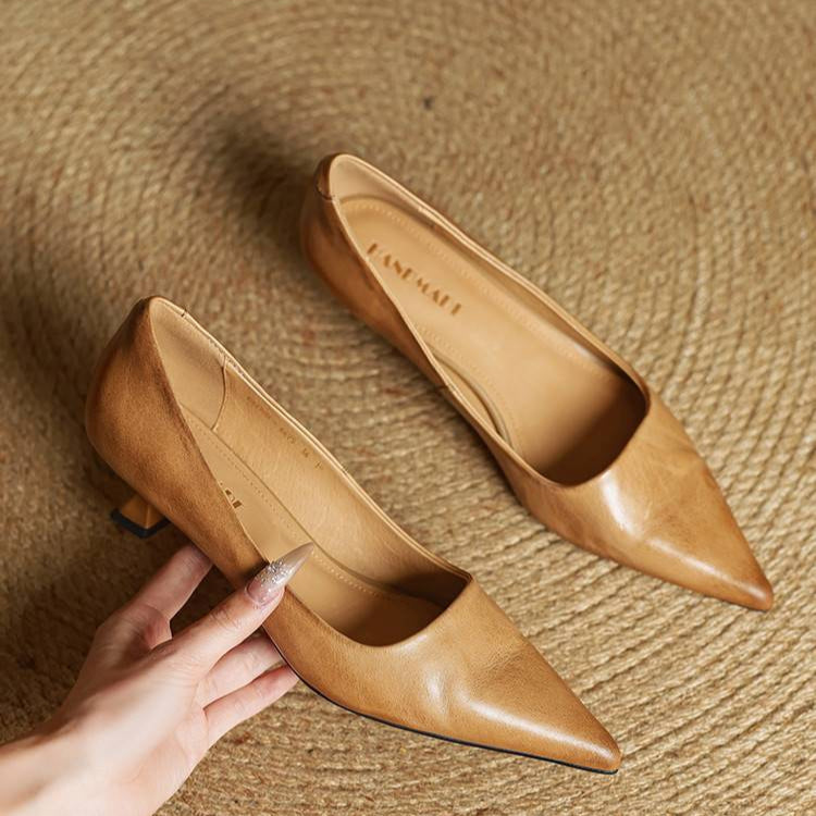 Chaussures à talons en cuir véritable de qualité Anok