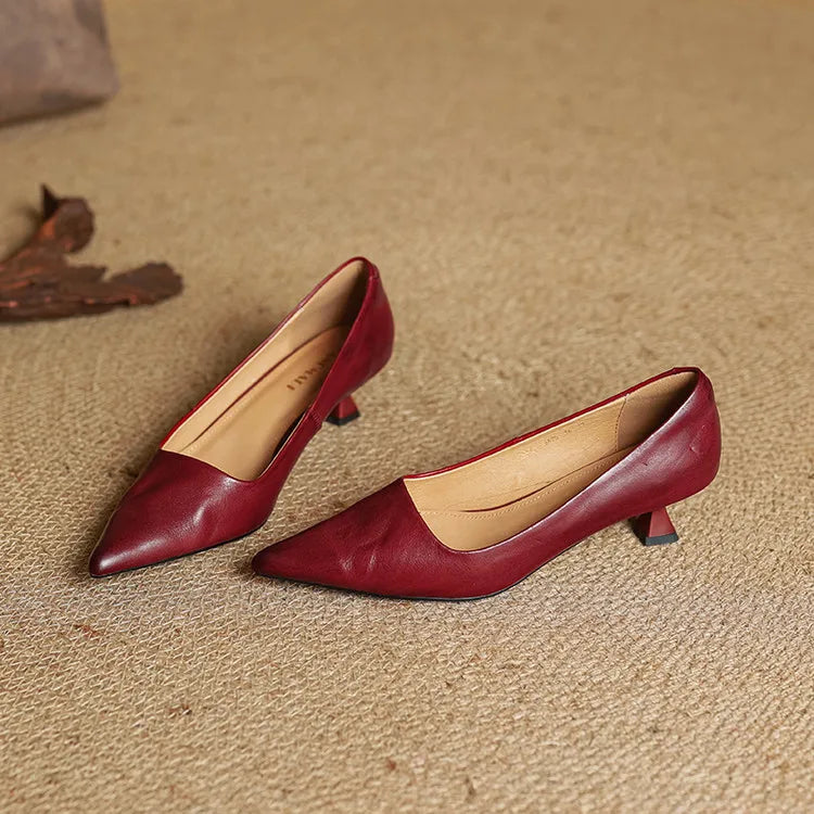 Chaussures à talons en cuir véritable de qualité Anok