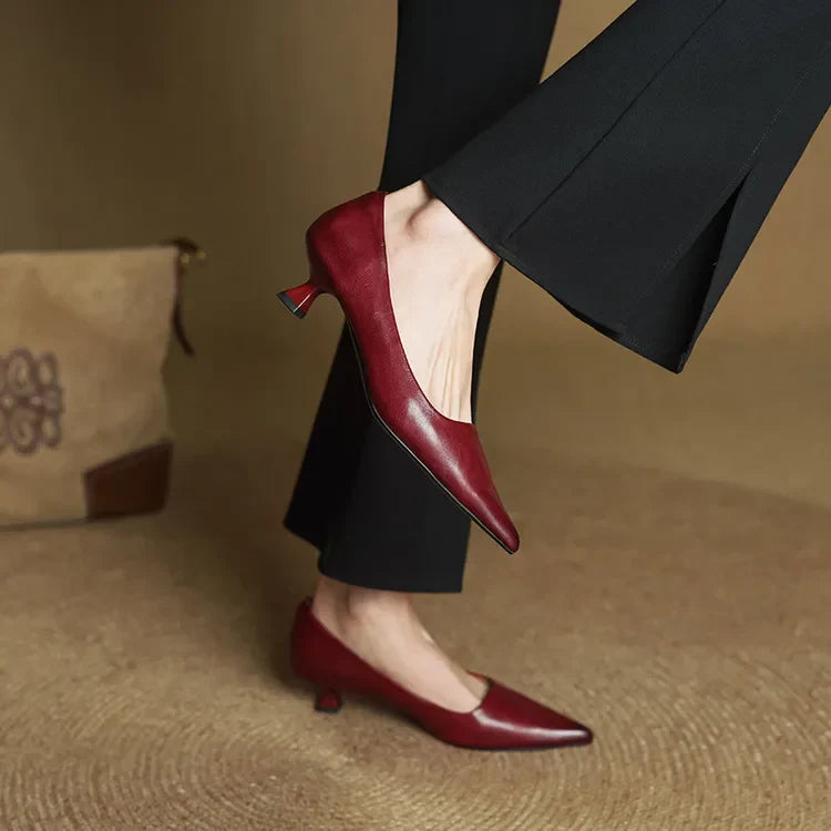 Chaussures à talons en cuir véritable de qualité Anok