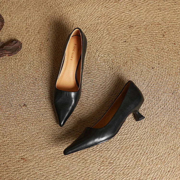 Chaussures à talons en cuir véritable de qualité Anok