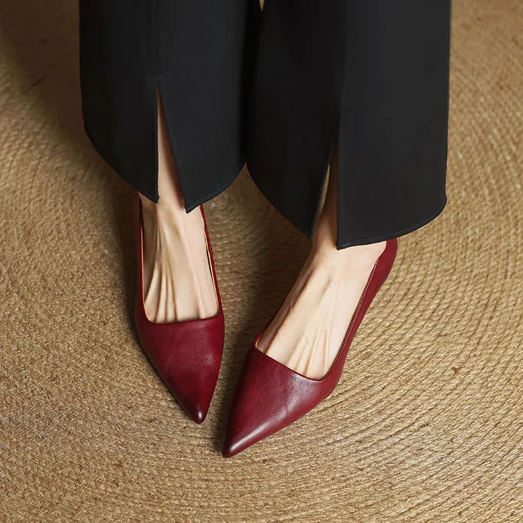 Chaussures à talons en cuir véritable de qualité Anok