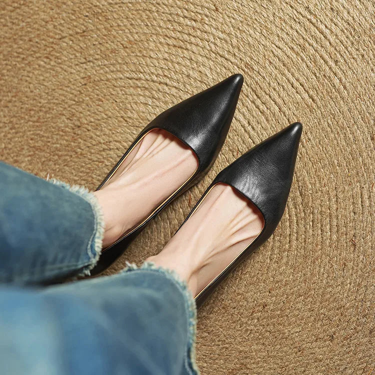 Chaussures à talons en cuir véritable de qualité Anok